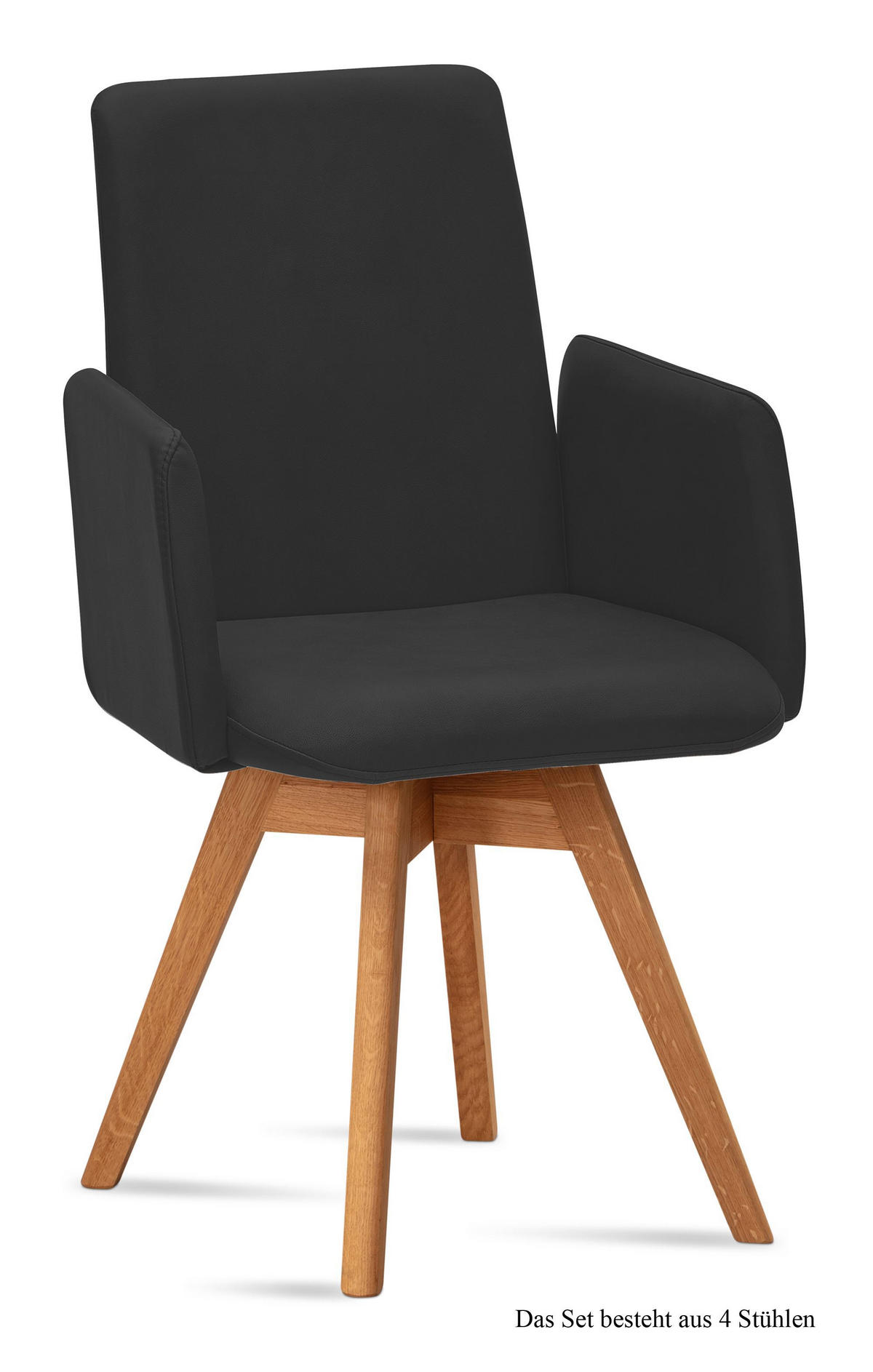 ARMLEHNSTUHL drehbar (4er-Set) Donny 52x92x60 Eiche geölt/Anthrazit - Eichefarben/Anthrazit, Kunststoff (60/92/52cm) - 58aufmkessel