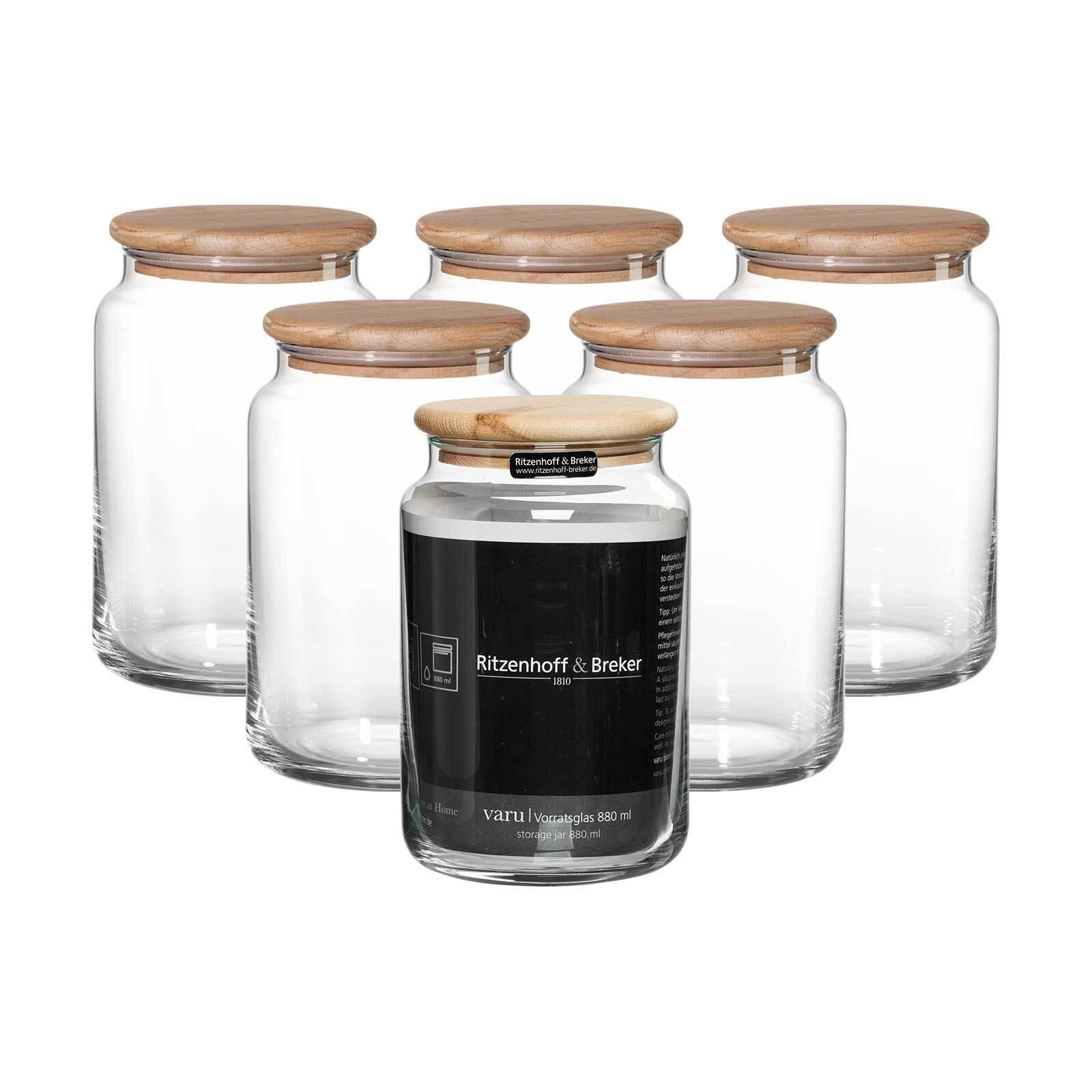 VORRATSGLÄSER Varu transparent 880 ml 6er Set - Transparent, Glas (10/15/10cm) - Ritzenhoff Breker