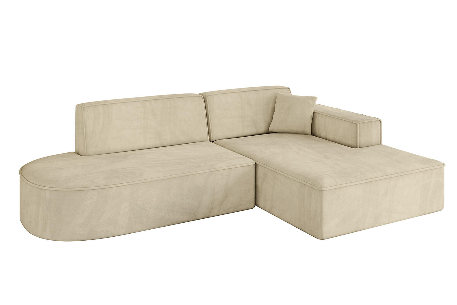 ECKSOFA Ottomane Rechts IREA-L1-v4 - 232x165x77 cm Beige - Taupe, Holzwerkstoff/Textil (232/165cm) - ALTDECOR