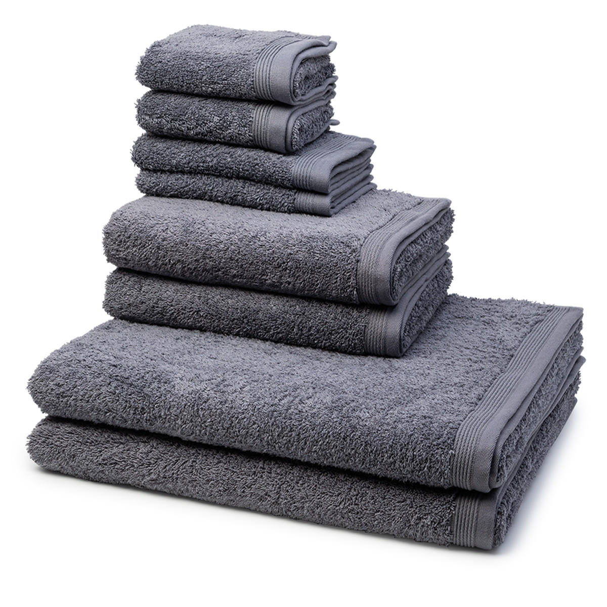 FROTTIERSET Superwuschel 8-teilig - Grau, Textil (50/100cm) - MÖVE