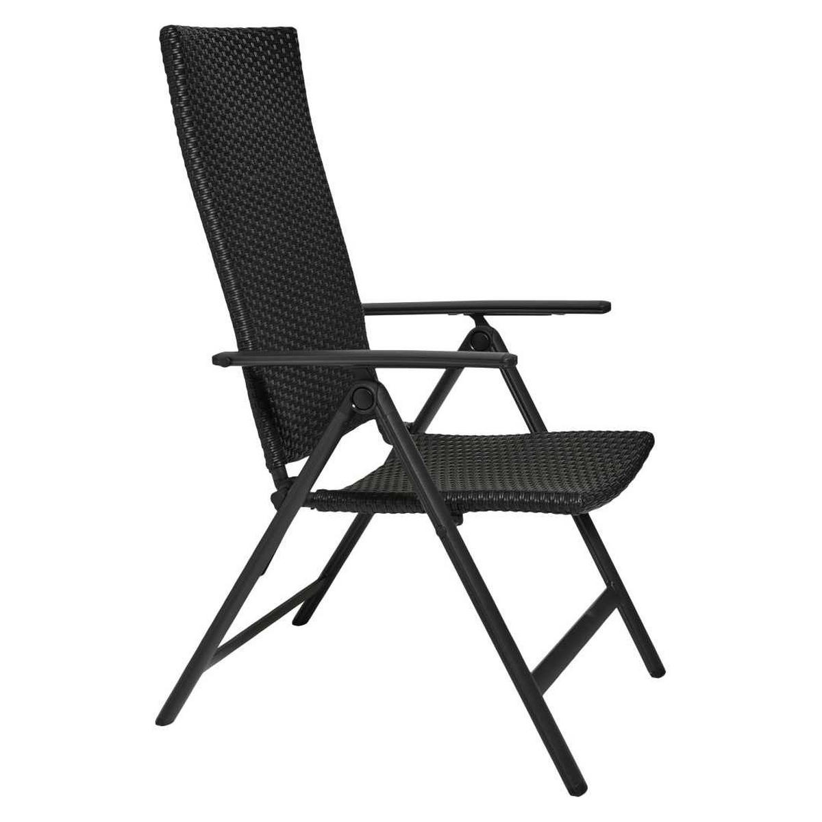 GARTENSTUHL, Lise, Stühle Schwarz, Rattan, 59 x 75 x 108 cm, 2-teilig - Schwarz, Naturmaterialien (59/108/75cm) - ebuy24