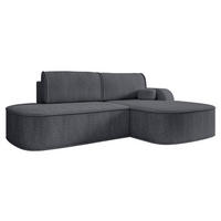ECKSOFA Koro, Seite: Rechts - Dunkelgrau/Schwarz, Holz/Kunststoff (256/177cm) - MIRJAN24