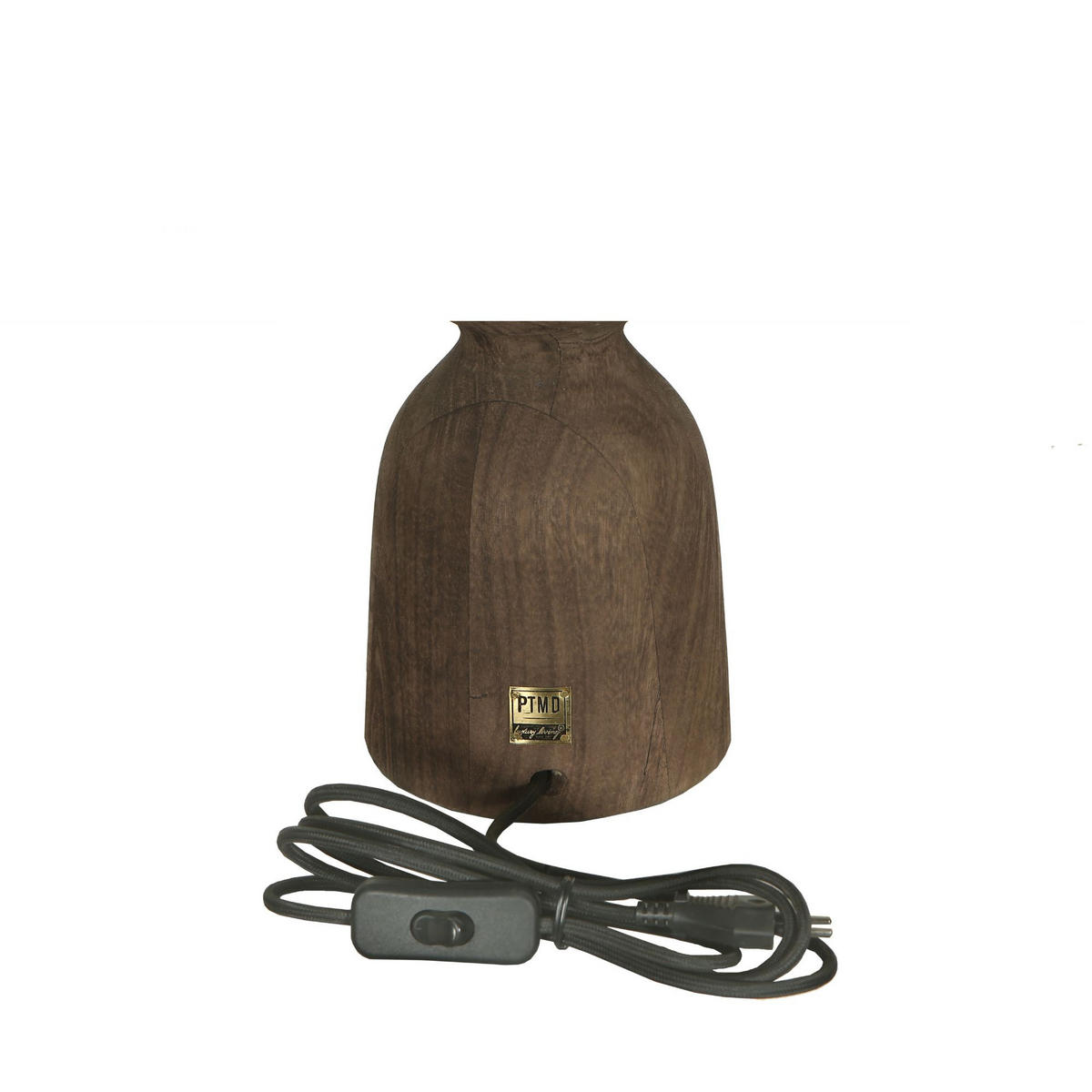 TISCHLAMPE Elaine Braun 14/14/50cm - Braun, Holz (14/14/50cm) - PTMD Collection