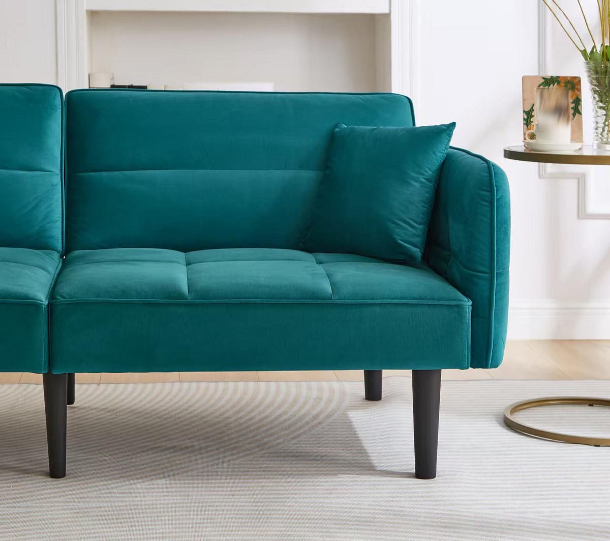 SOFA 2-Sitzer 176/78/76 cm Antikblau Grün - Grün, Textil (78/76/176cm)