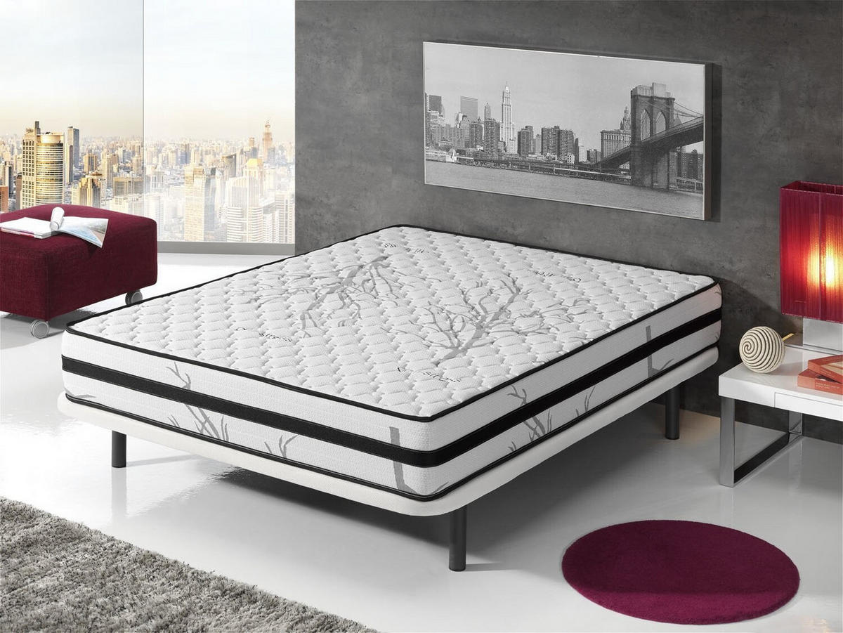 MATRATZE 180x200 anti-stress H2/H3 19 cm - Weiß, Textil (180/200cm) - Simpur
