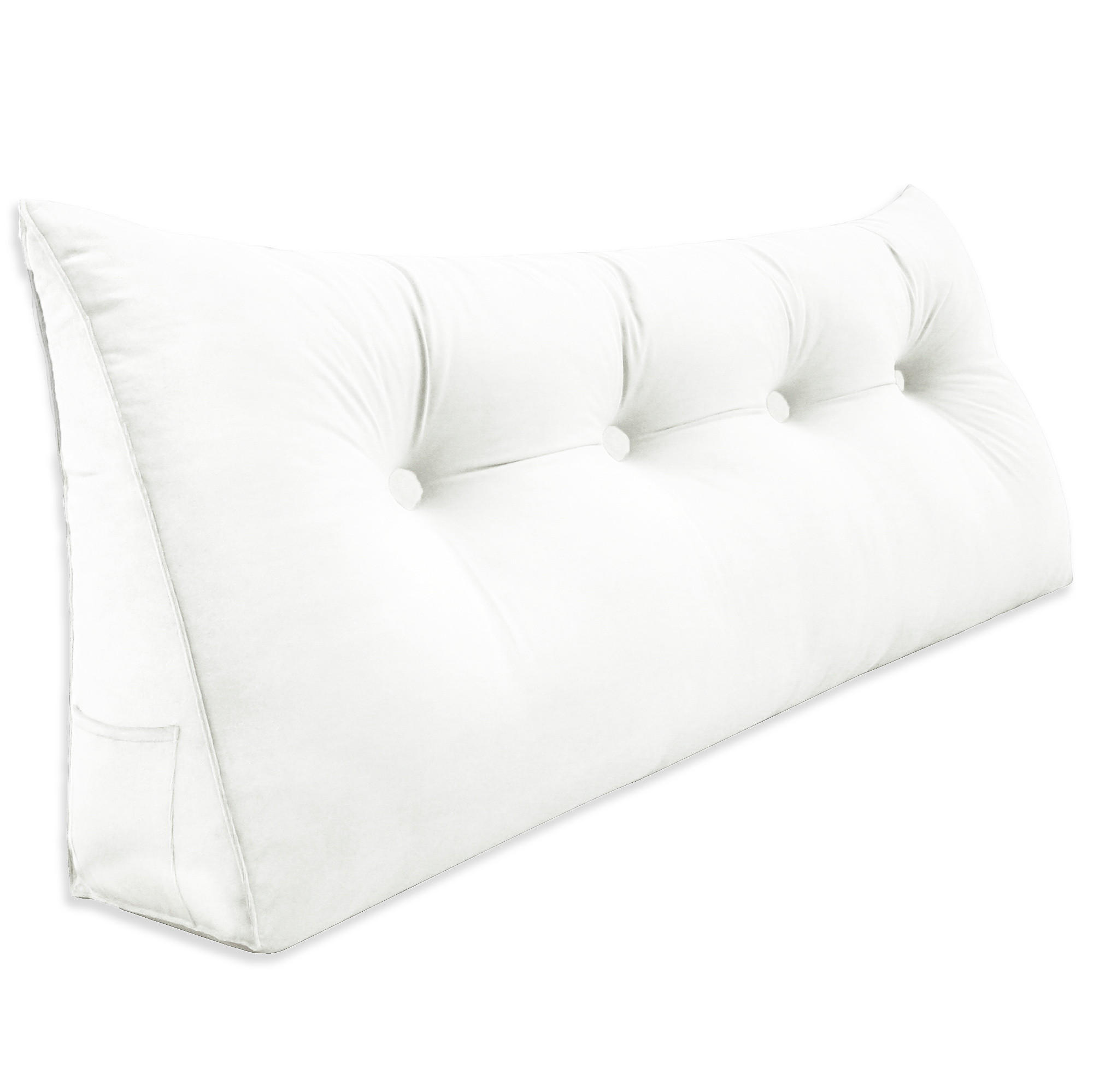 RÜCKENKISSEN für Bett Samt 120 cm - Weiß, Textil (50/120cm) - Vercart