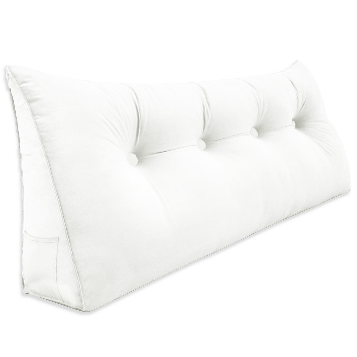 RÜCKENKISSEN für Bett Samt 120 cm - Weiß, Textil (50/120cm) - Vercart