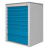 SCHUBLADENSCHRANK Kobra mit 8 Schubladen 90x71x55cm Lichtgrau/Blau - Blau/Grau, Metall (71/90/55cm) - PROREGAL