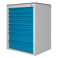SCHUBLADENSCHRANK Kobra mit 8 Schubladen 90x71x55cm Lichtgrau/Blau - Blau/Grau, Metall (71/90/55cm) - PROREGAL