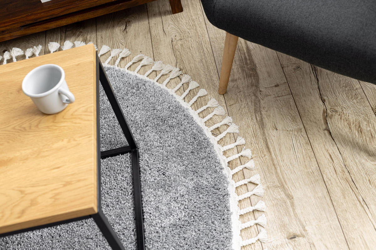 TEPPICH Berber 160 cm - Grau, Textil (160/160cm) - rugsX