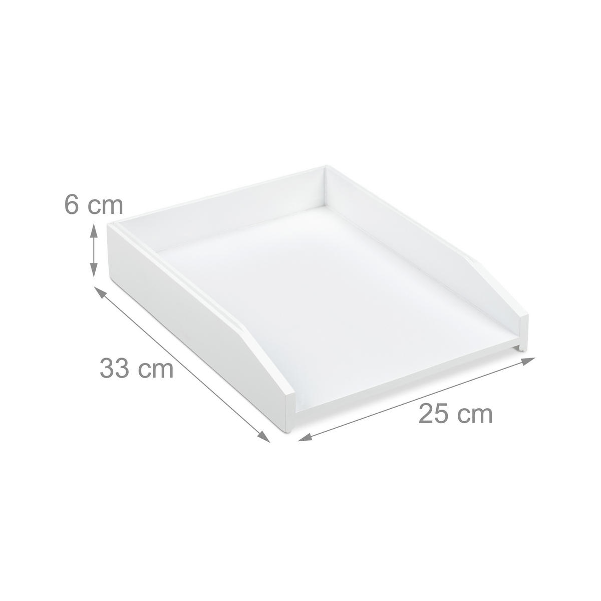 ZÁSOBNÍK na listy - biela, drevo (25/6/33cm) - Relaxdays