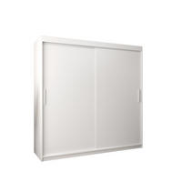 SCHWEBETÜRENSCHRANK 200/200/62 2-türig - Silberfarben/Weiß, Holz/Kunststoff (200/200/62cm) - MÖBEL KRYSPOL