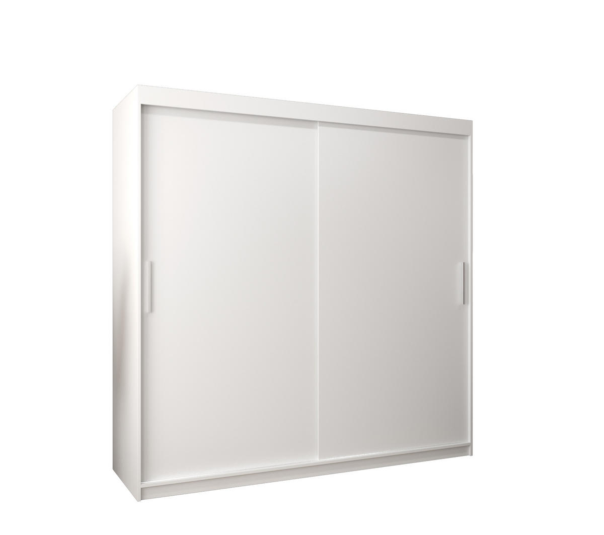 SCHWEBETÜRENSCHRANK 200/200/62 2-türig - Silberfarben/Weiß, Holz/Kunststoff (200/200/62cm) - MÖBEL KRYSPOL