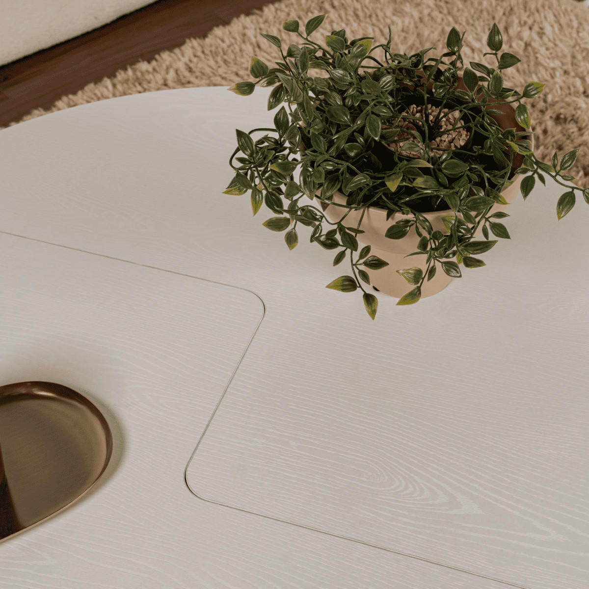 COUCHTISCH moira Blanc de bois - Eiche Bianco, Holzwerkstoff (65/90/41cm) - Calicosy