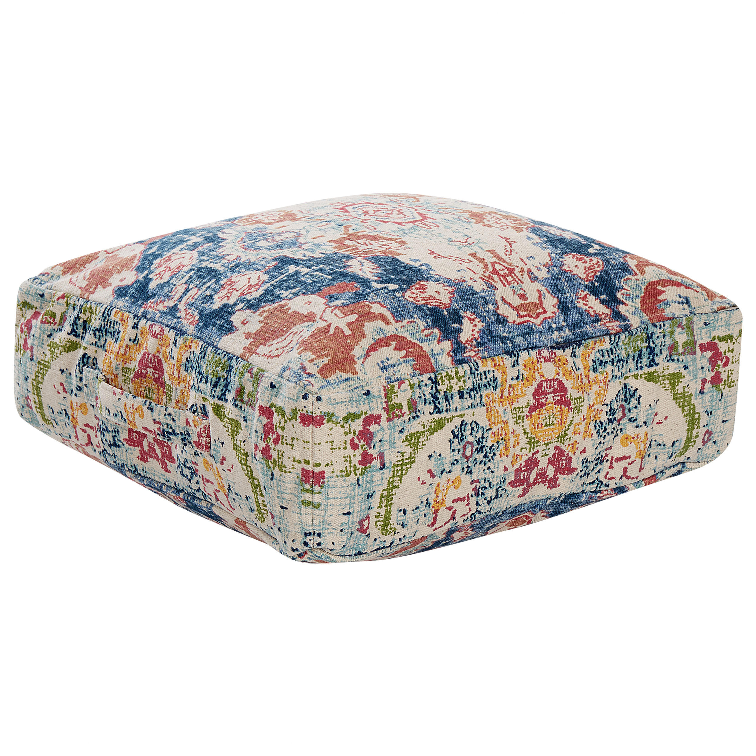 POUF Oued 50/50/20 cm - Multicolor, Naturmaterialen (50/20/50cm) - Beliani