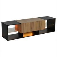 TV-SCHRANK in Schwarz & Natur mit LED - Eichefarben, Holzwerkstoff (160/42/40cm) - Urban Meuble