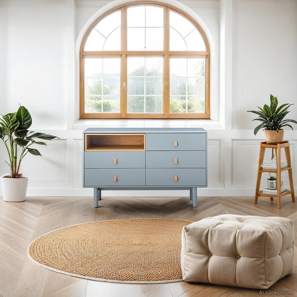 SIDEBOARD - 120 cm - Blaugrau/Braun, Holz/Holzwerkstoff (120/75/40cm) - home24