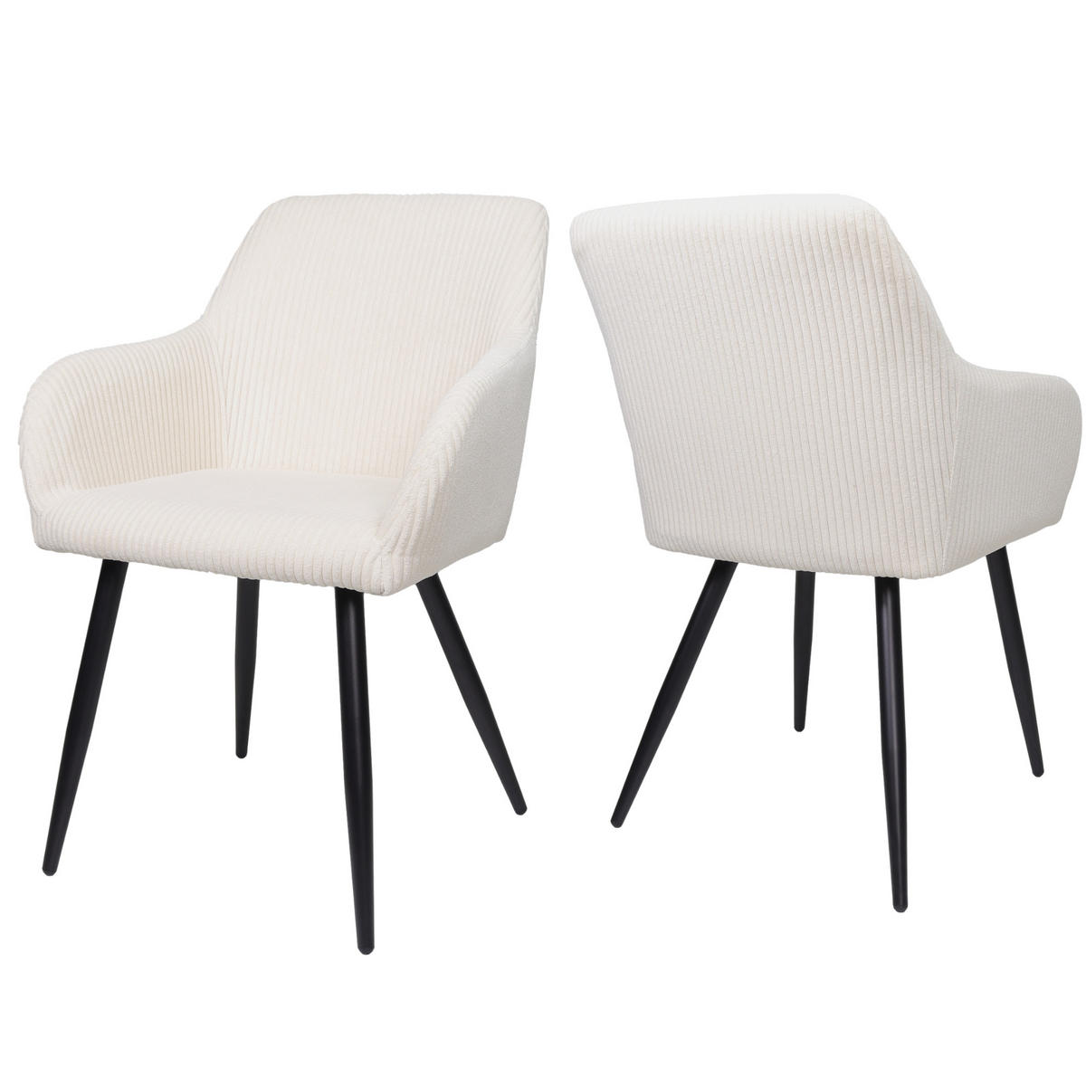 ESSZIMMERSTUHL SILA Beige 2e-Set, Cord Bezug - Beige, Textil (56/84/60cm)