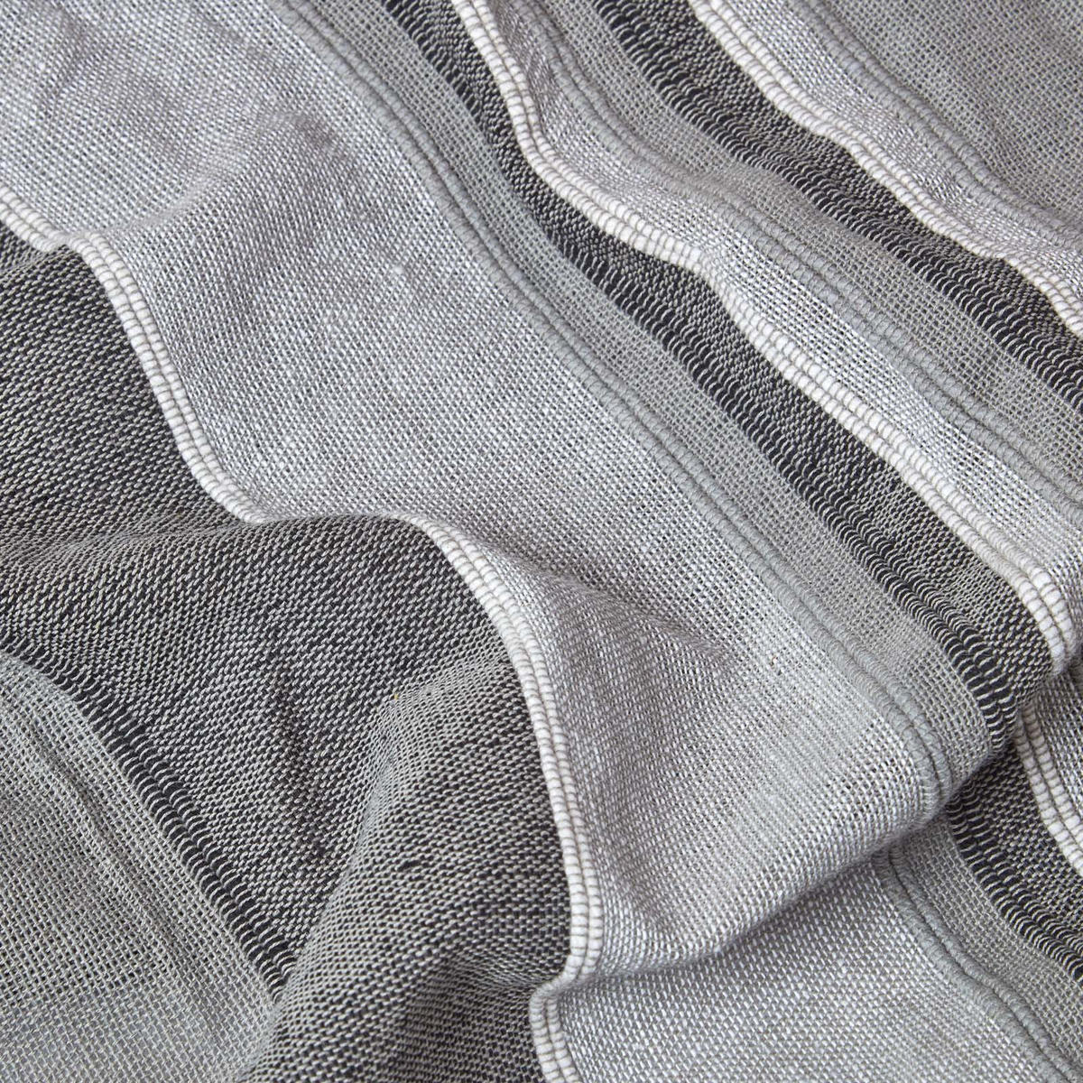 ÜBERWURF Morocco 225/255 cm, 100% Baumwolle gestreift - Grau, Textil (225/255cm) - Homescapes