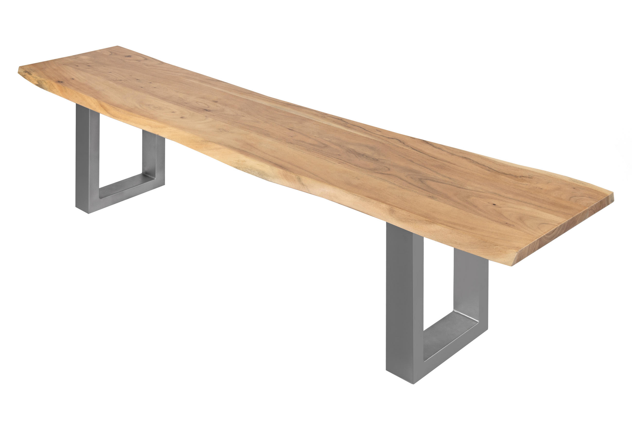 SITZBANK NOAH - Beige/Silberfarben, Holz/Metall (200/40/42cm) - SAM