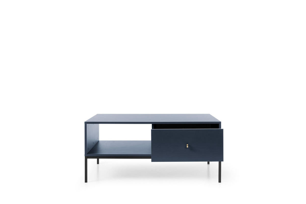 COUCHTISCH - Kaffeetisch Melody X Dunkelblau + Schwarz - Schwarz/Dunkelblau, Holzwerkstoff (68/104/46cm) - Möblo