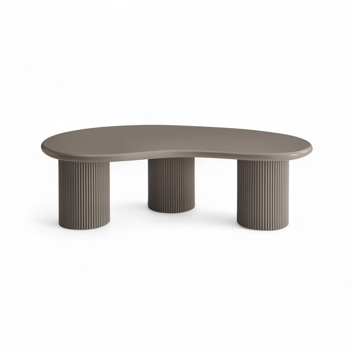 COUCHTISCH nierenform Beige 130/70/40 cm - Taupe/Graubraun, Holzwerkstoff (130/70/40cm) - Furnhouse