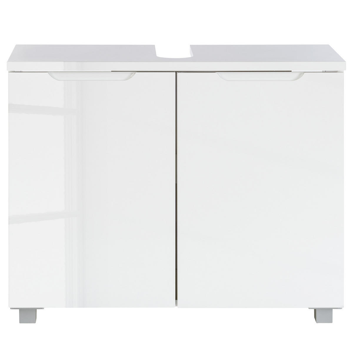 WASCHBECKENUNTERSCHRANK - Hochglanz Weiß / Matt Weiß - Weiß, Holzwerkstoff (80/67/32cm) - home24