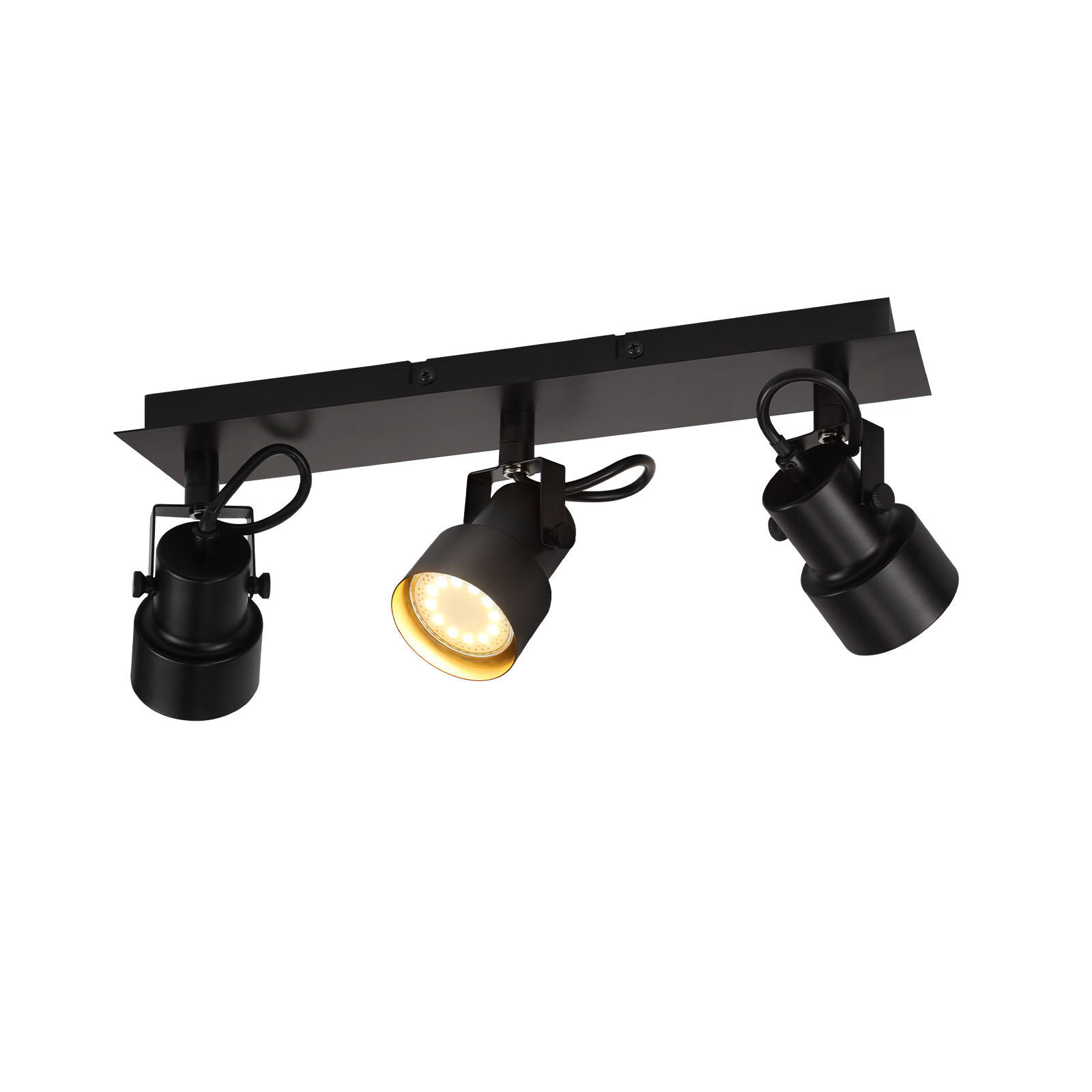 DECKENSTRAHLER Brennolf 7/10.5/42 cm - Schwarz, Metall (42/7/10.5cm) - ZMH