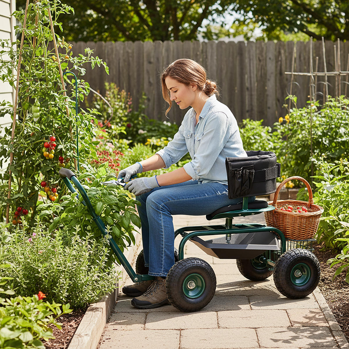 GARTENSITZ - Multicolor, Kunststoff/Metall (46/86/110cm) - Relaxdays