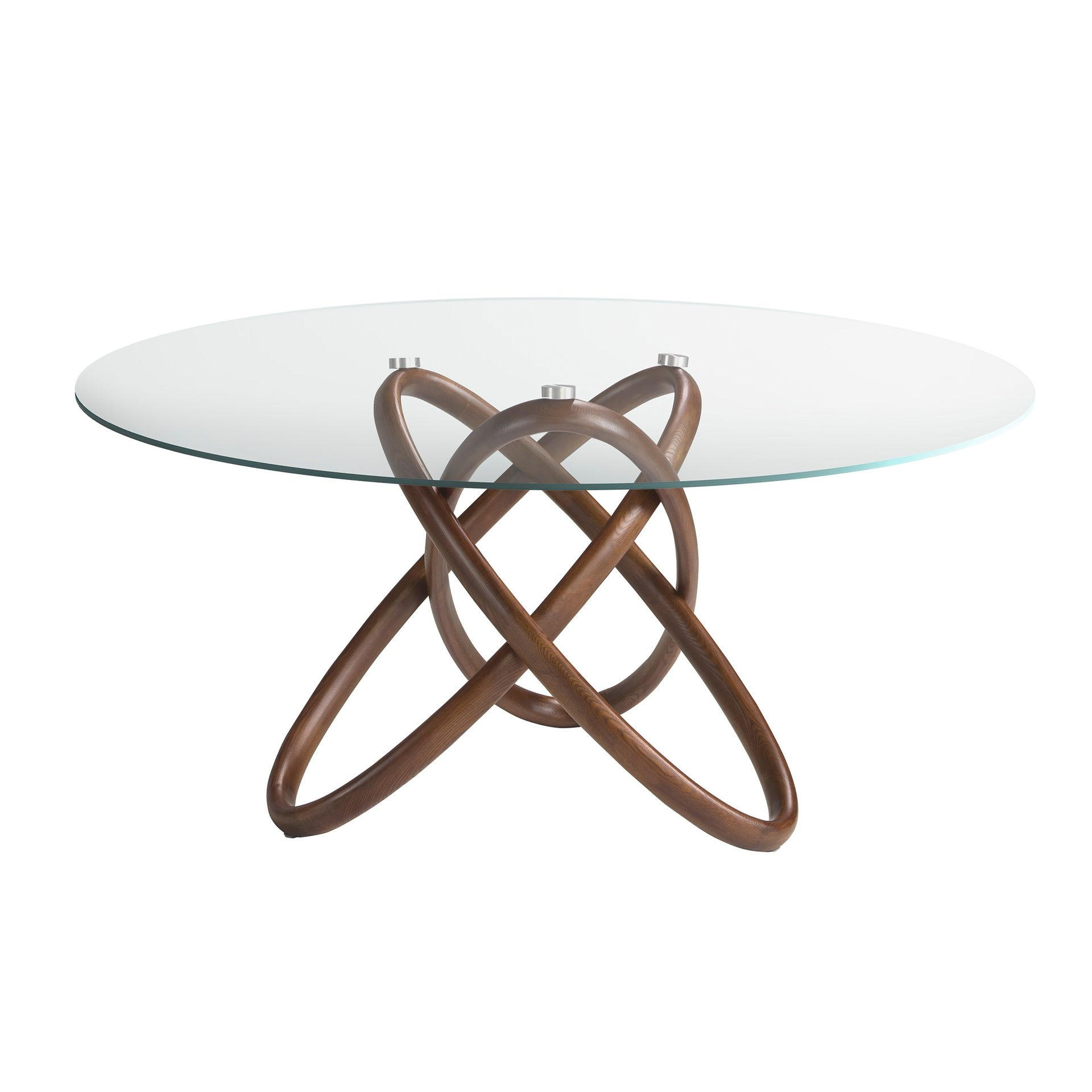 Angel Cerda Esstisch Transparent, Walnuss 130x75x130 cm