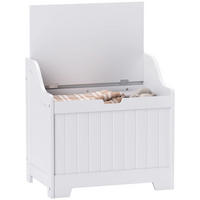 TRUHE Aufbewahrungsbox, U-förmigem Ausschnitt, Weiß, 60 x 38 x 56 cm - Weiß, Holzwerkstoff (60/56/38cm) - HOMCOM