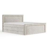 BOXSPRINGBETT Luxora Beige 140/200 cm - Beige/Schwarz, Holz/Holzwerkstoff (140/200cm) - Maison de Reve