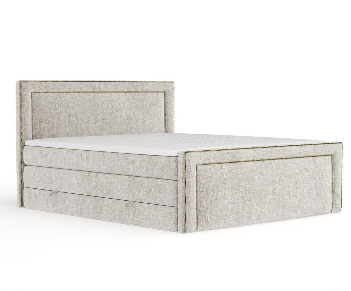 BOXSPRINGBETT Luxora Beige 140/200 cm - Beige/Schwarz, Holz/Holzwerkstoff (140/200cm) - Maison de Reve