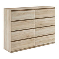 KOMMODE NUDO 138,5/101,5/39cm mit 8 Schubladen Türen Sonoma Eiche - Sonoma Eiche, Holzwerkstoff (138.5/101.5/39cm) - MASSENO