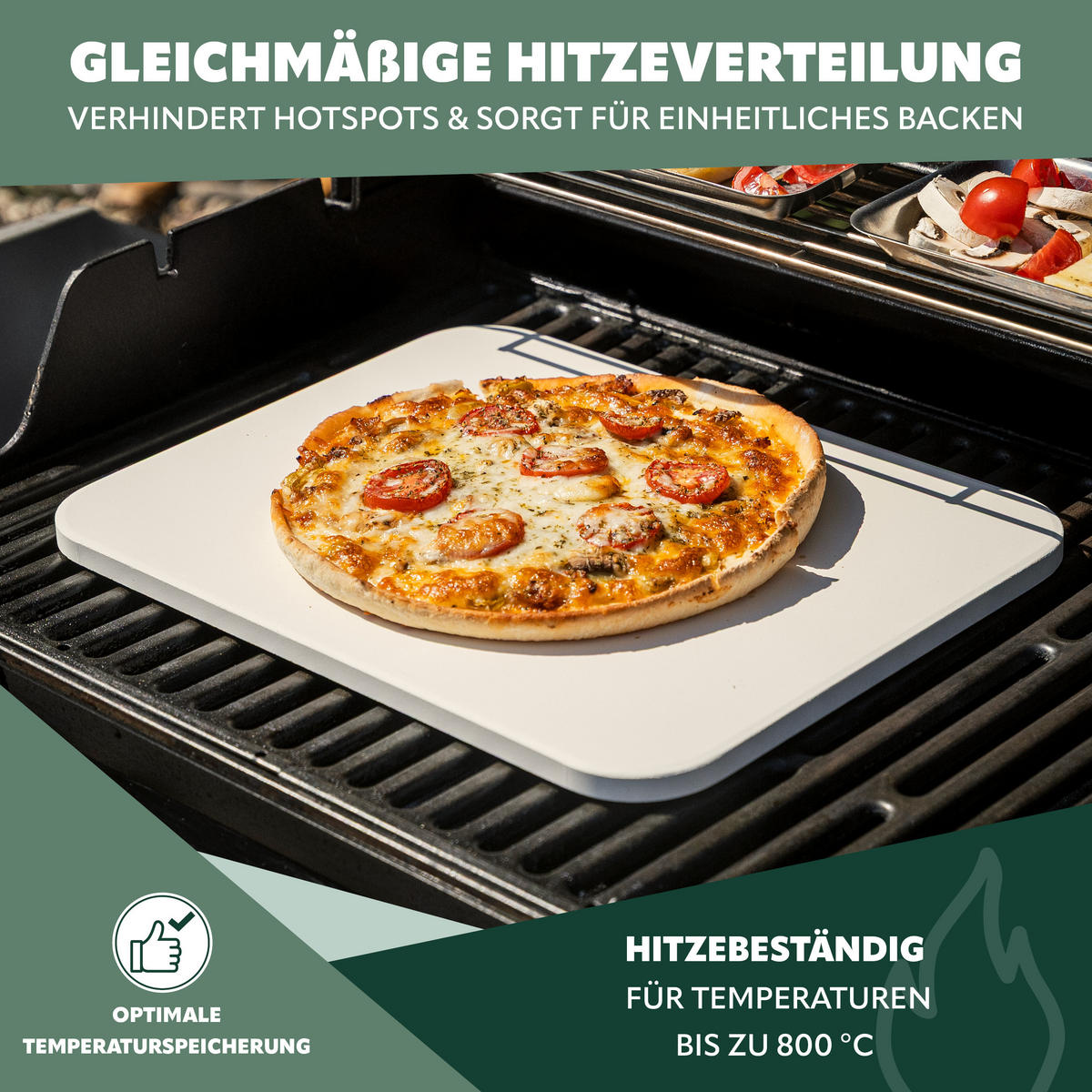 PIZZASTEIN 2er-Set, inkl. Pizzaheber - Naturfarben, Naturmaterialien (30/1/37.5cm) - bremermann
