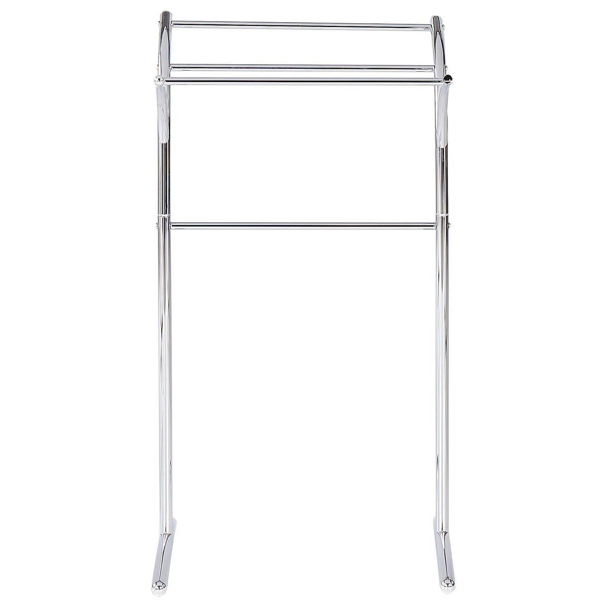 HANDTUCHSTÄNDER Stahl silber 51 x 91 cm Yopal - Silberfarben, Metall (51/91/37cm) - Beliani