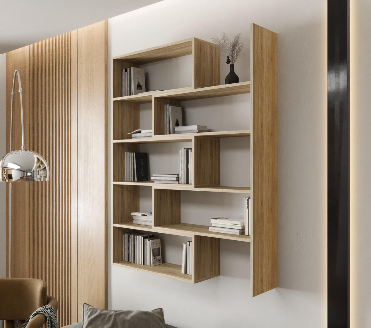 WANDREGAL LK 138 125 x 138 x 24 cmcm aus Holz in Hellbraun - Hellbraun, Holzwerkstoff (125/138/24cm) - O-Sofa