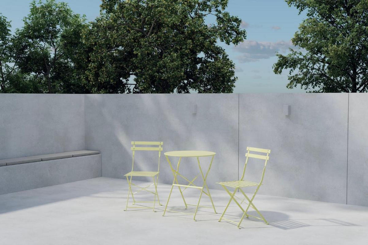 GARTENSET, Tao, Hellgelb, Stahl, 60 x 60 x 71 cm, 3-teilig - Hellgelb, Metall - ebuy24