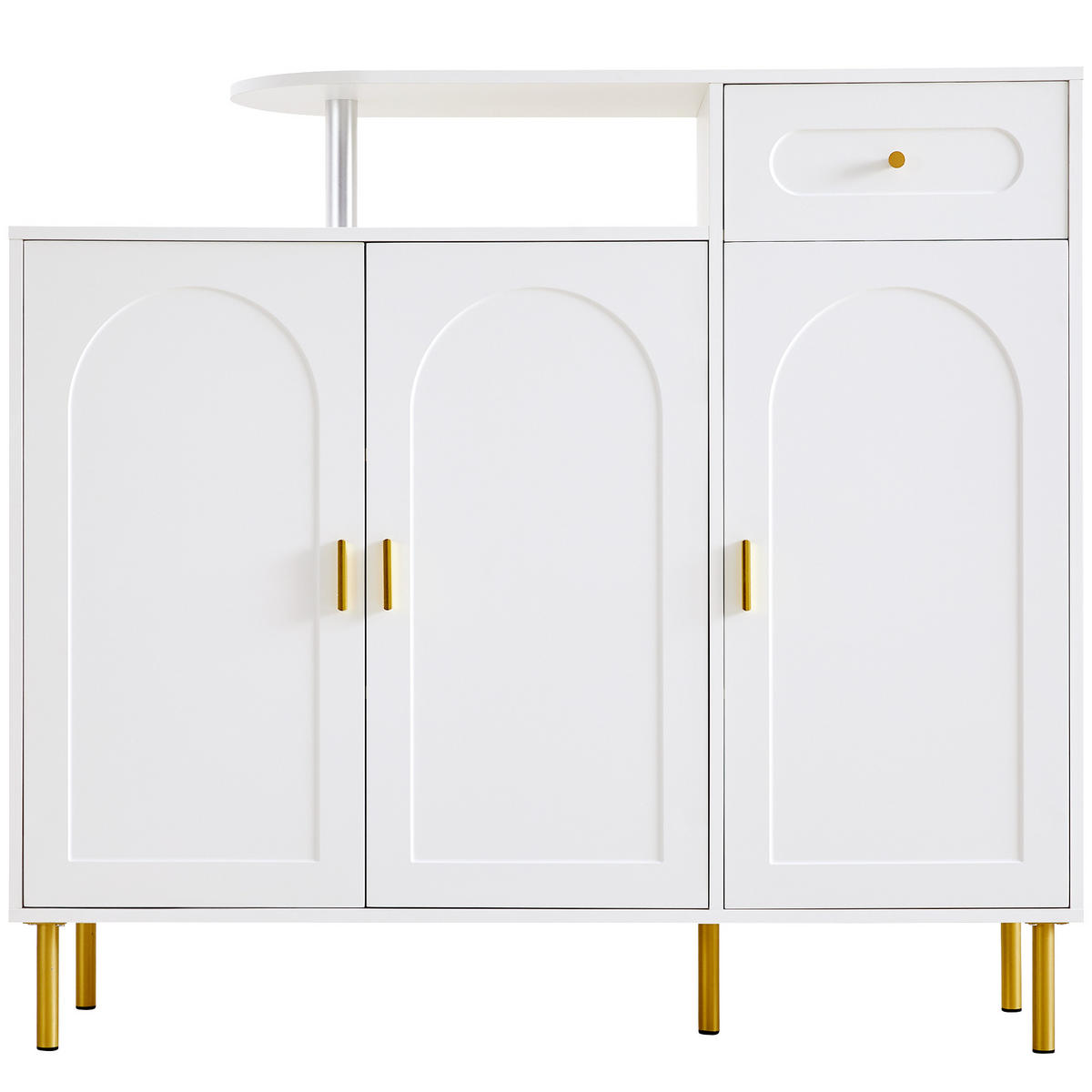 KOMMODEN-SIDEBOARD 120/35/92 cm mit 3 Türen & Schublade in Weiß - Weiß, Holzwerkstoff (120/92/35cm) - BEAOK
