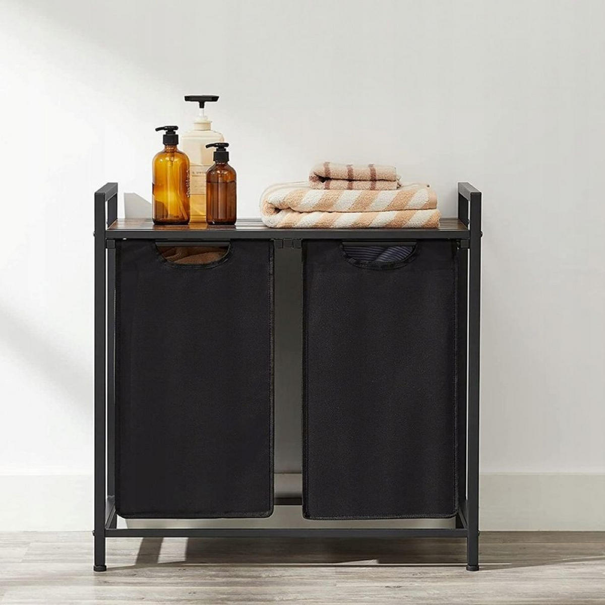 WÄSCHEKORB, schwarz 73x33x72 cm - Schwarz, Holzwerkstoff (73/72/33cm)