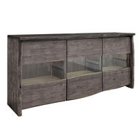 SIDEBOARD Akazie 191x45x96 grau lackiert PURE ACACIA #908 - Grau, Holz (191/96/45cm) - Massivmoebel24