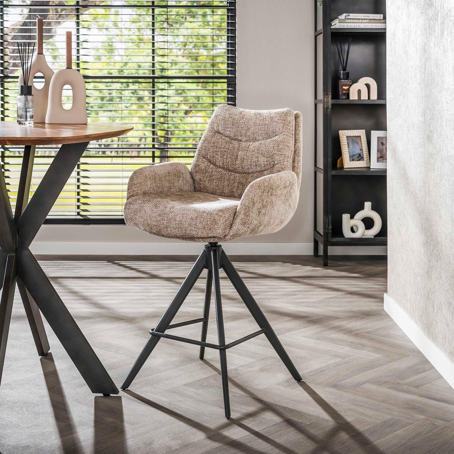 BARSTUHL Lounge Beige 60/56/99 cm 2er-Set - Beige, Textil (56/99/60cm) - Hoyz Collection