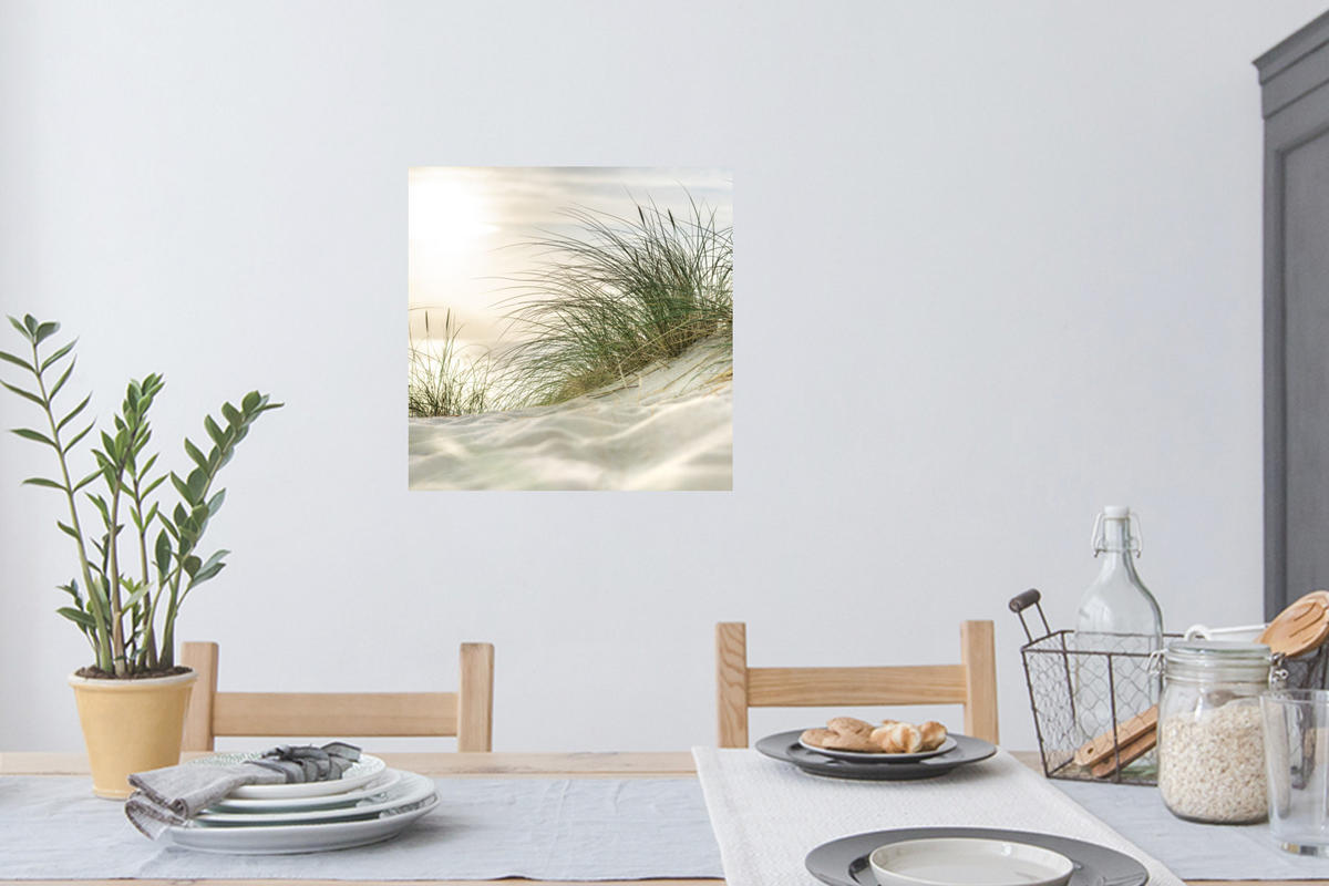 WANDTATTOO Dünen - Strand - Schlewswig-Holstein - Wattenmeer 50x50 cm - Creme, Kunststoff (50/50/0.1cm) - MuchoWow