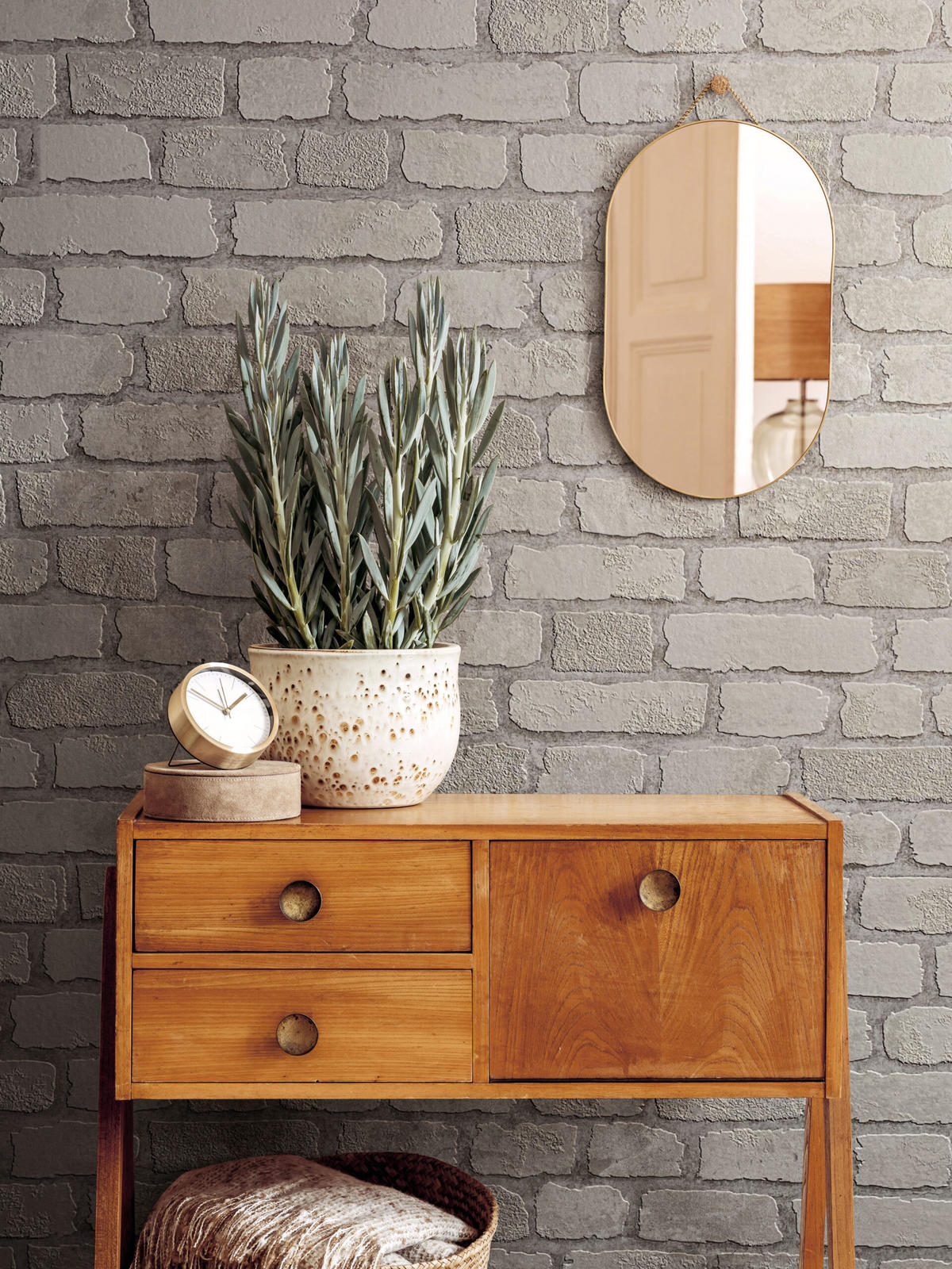 VLIESTAPETE Steinoptik Tapete weiß - Weiß, Papier (53/1005cm) - marburg