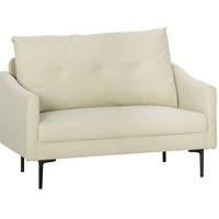 2-SITZER-SOFA aus Metall 124x73x92 cm in Weiß mit Schaumstoffpolsterung - Weiß, Textil (73/92/124cm) - Modfu