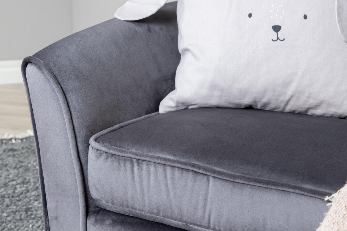 2-SITZER-SOFA grau - Grau, Textil (98/52/62cm) - ebuy24