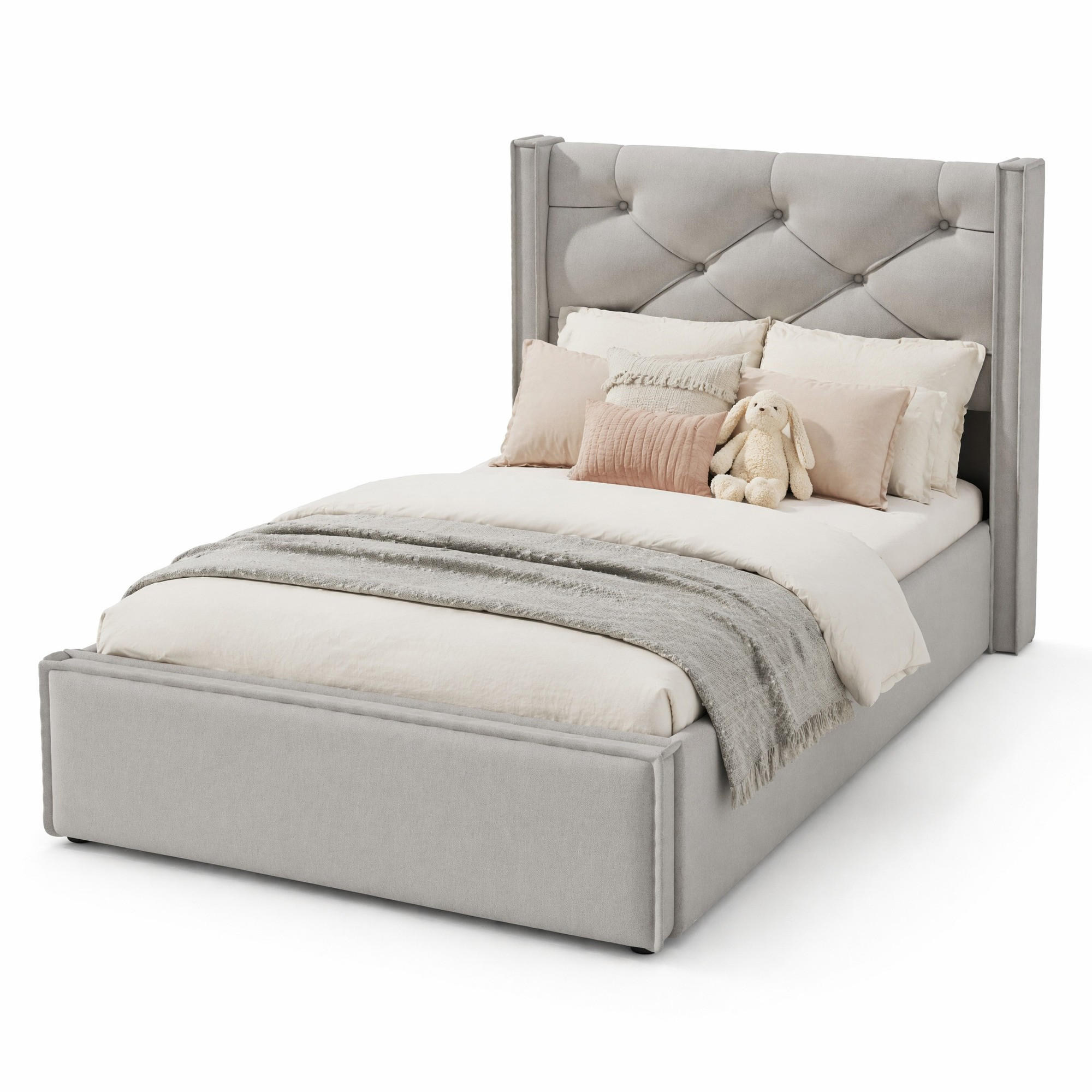 Chicfurn Polsterbett Hellgrau 90x200 cm