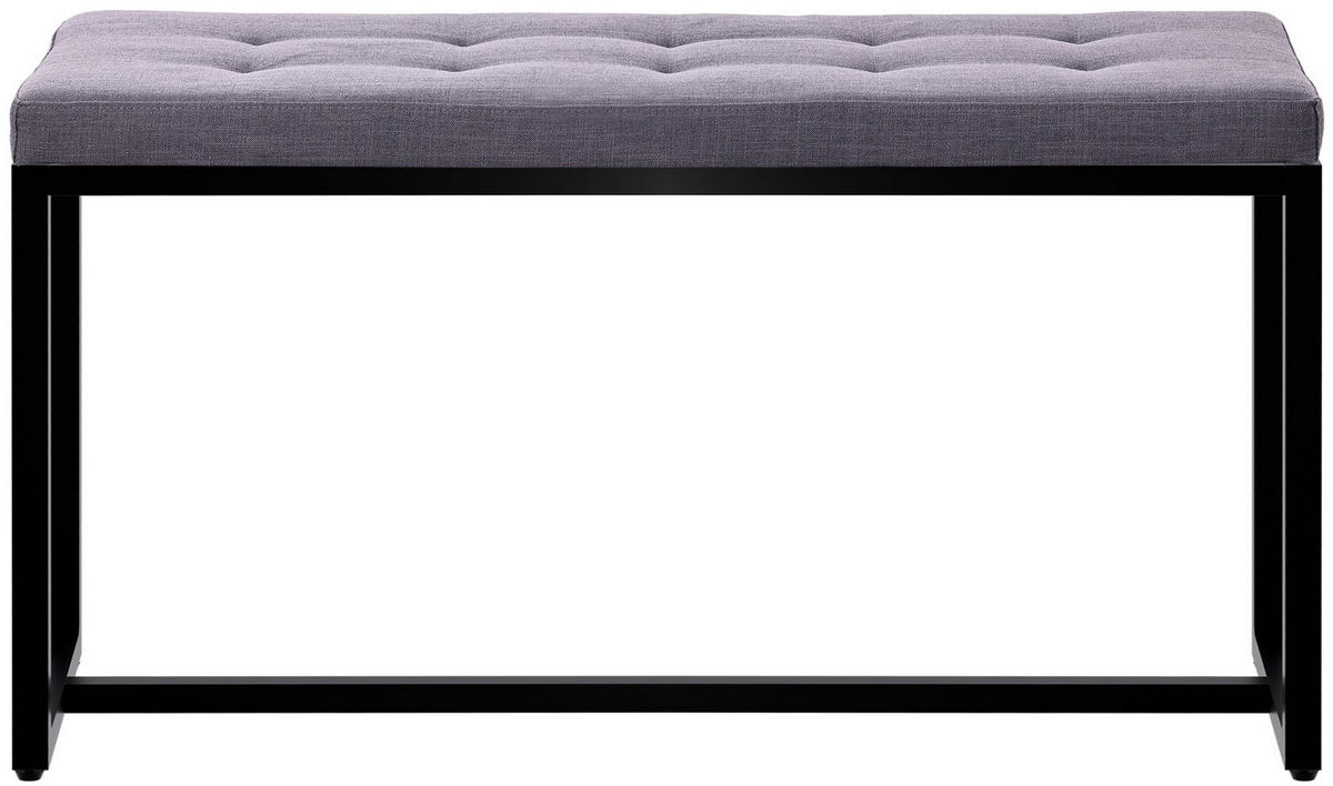 SITZBANK 100/40 cm Stoff dunkelgrau - Dunkelgrau/Schwarz, Textil/Metall (100/48/40cm) - CLP