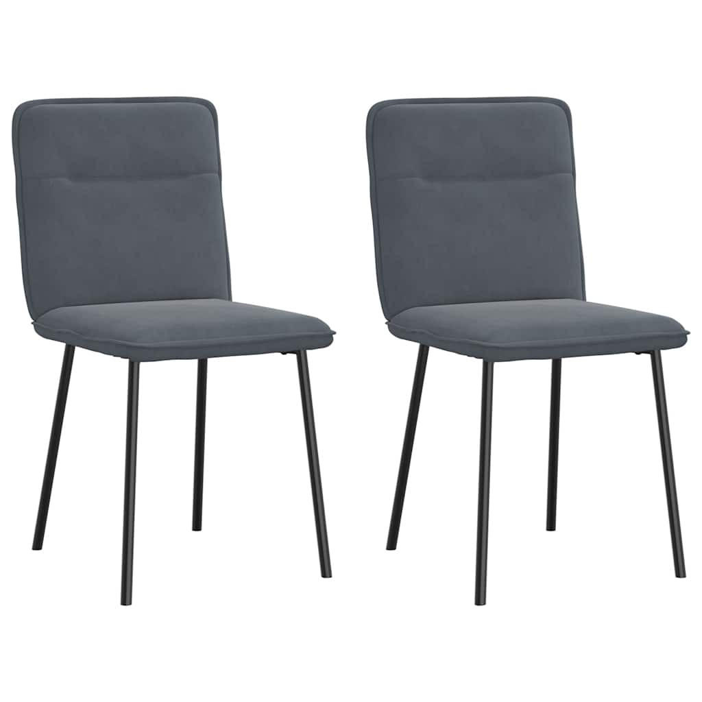 ESSZIMMERSTÜHLE 2 Stk. Dunkelgrau Samt 45*54*83cm - Dunkelgrau, Metall (45/83/54cm) - ZMH