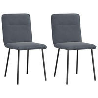 ESSZIMMERSTÜHLE 2 Stk. Dunkelgrau Samt 45*54*83cm - Dunkelgrau, Metall (45/83/54cm) - ZMH